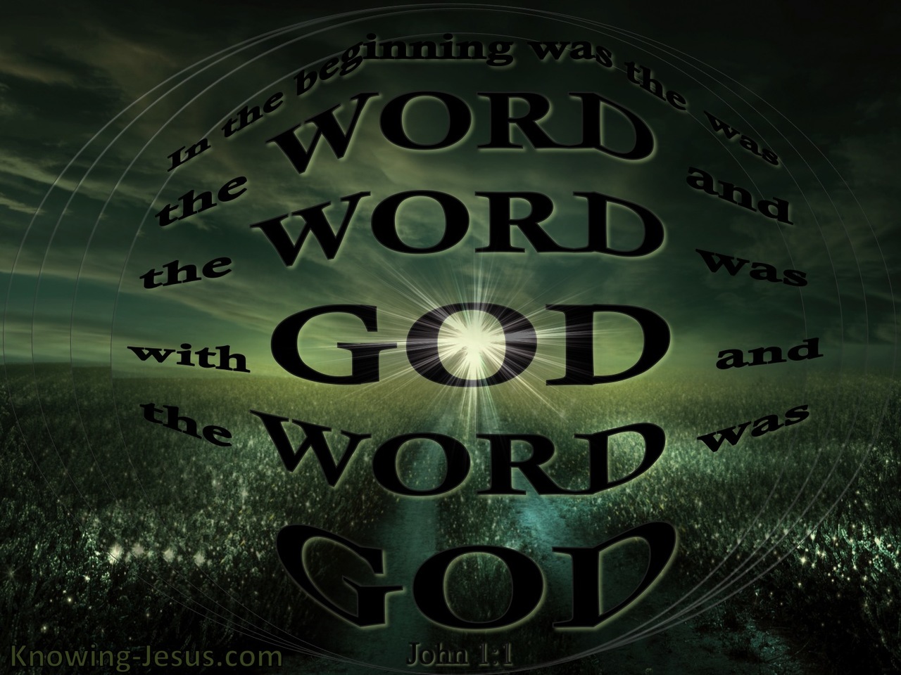 John 1:1 In The Beginning Was The Word (green)